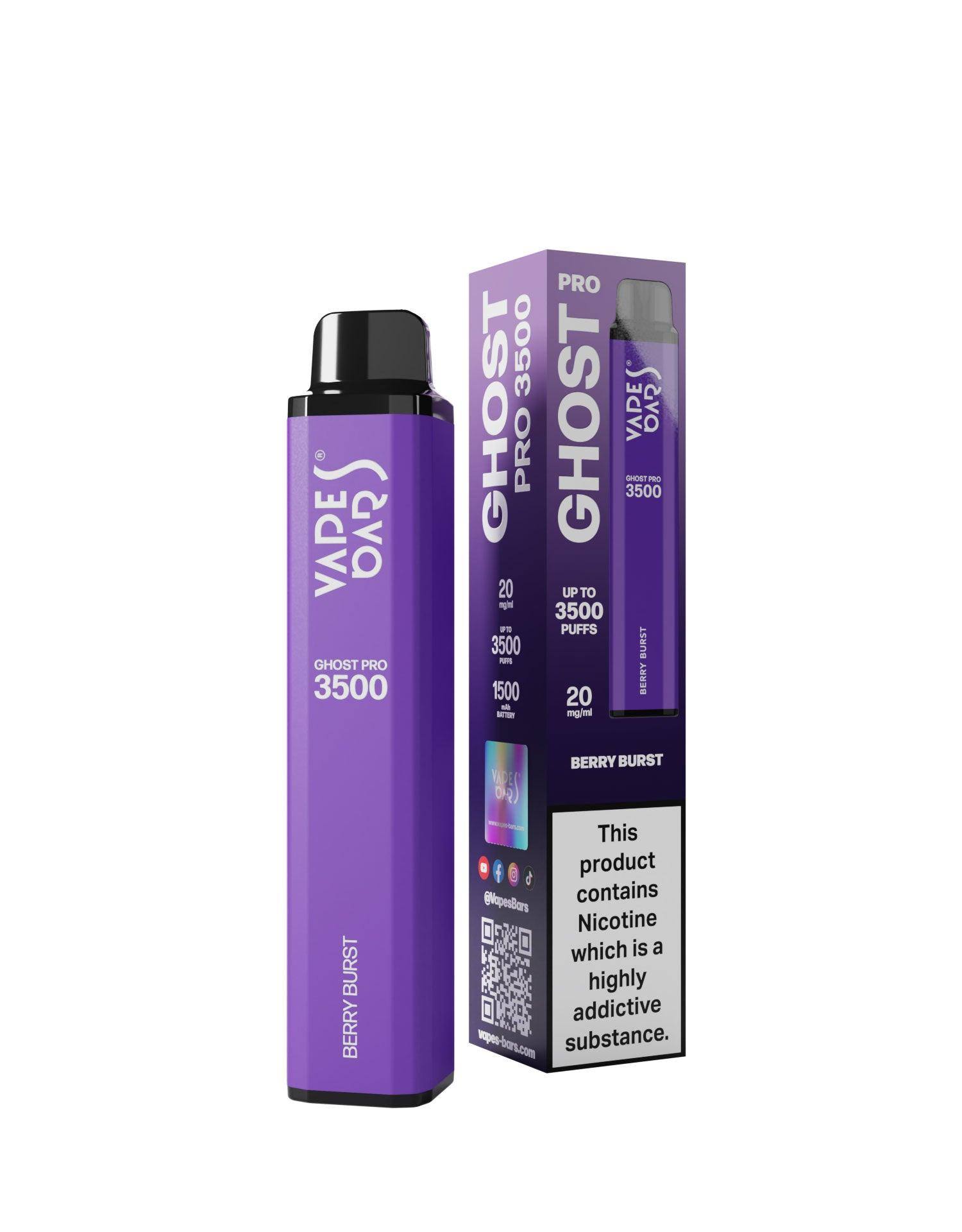 Ghost Pro 3500 Berry Burst 20MG - Click & Vape