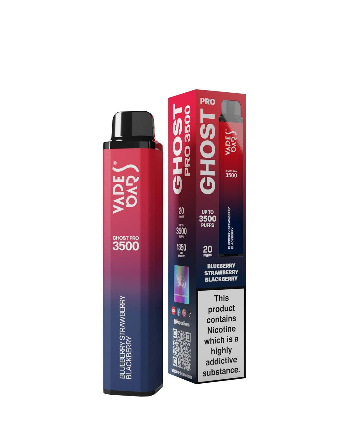 Ghost Pro 3500 Blueberry Strawberry Blackberry 20MG - Click & Vape