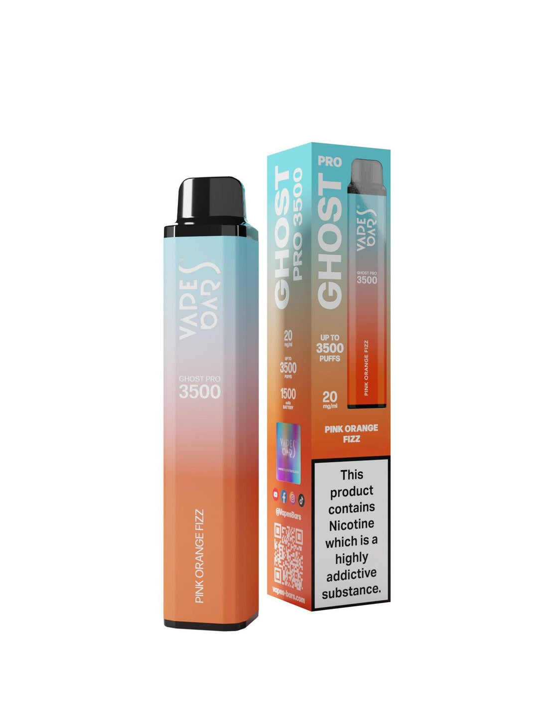 Ghost Pro 3500 Pink Orange Fizz 20MG - Click & Vape