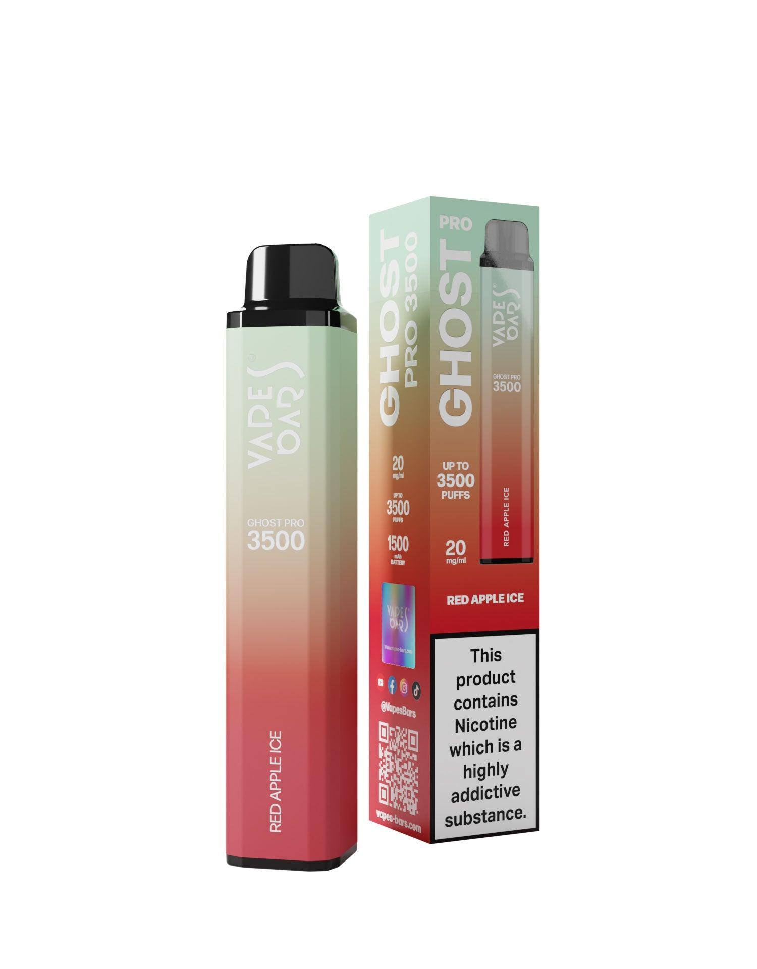 Ghost Pro 3500 Red Apple Ice 20MG - Click & Vape