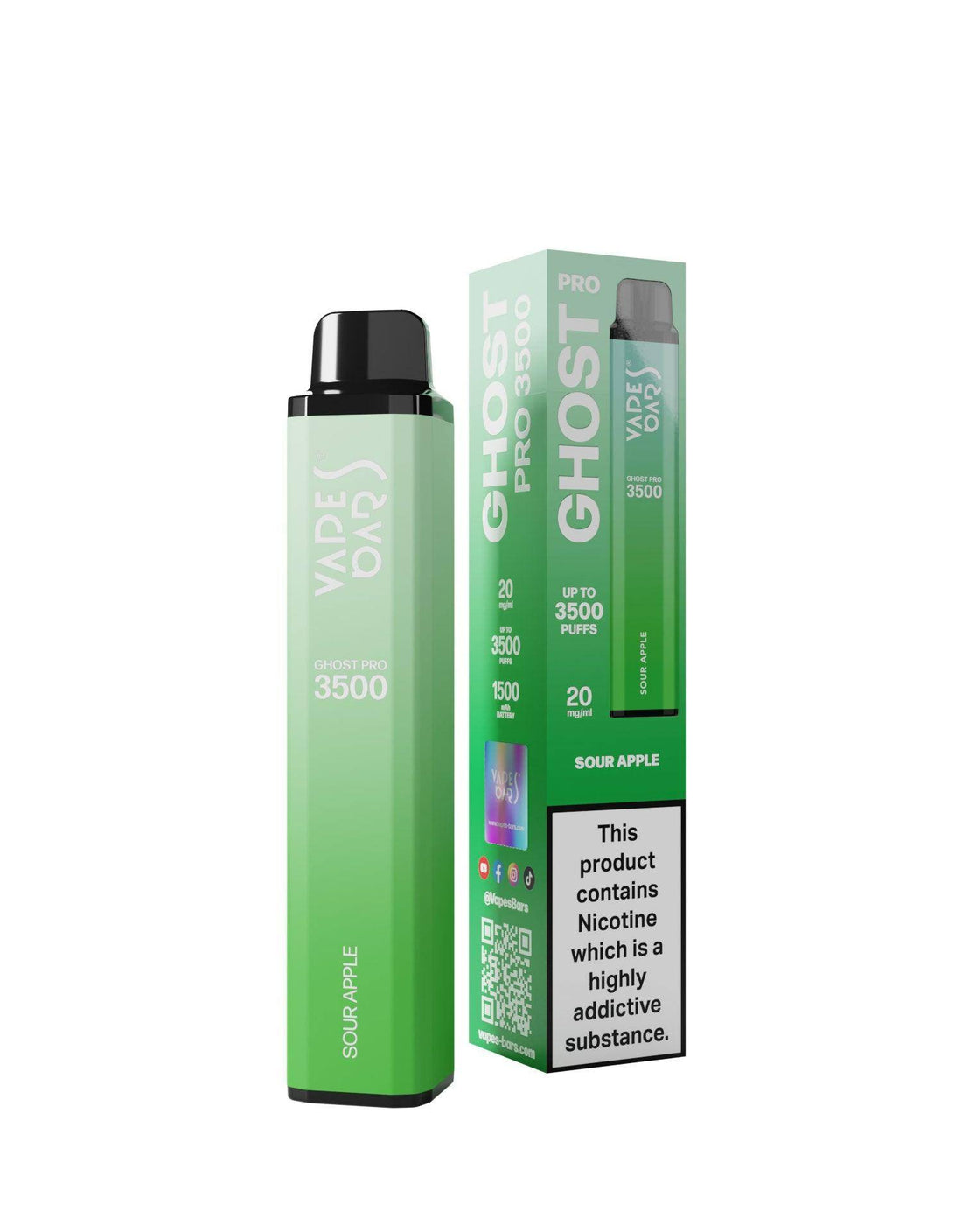 Ghost Pro 3500 Sour Apple 20MG - Click & Vape