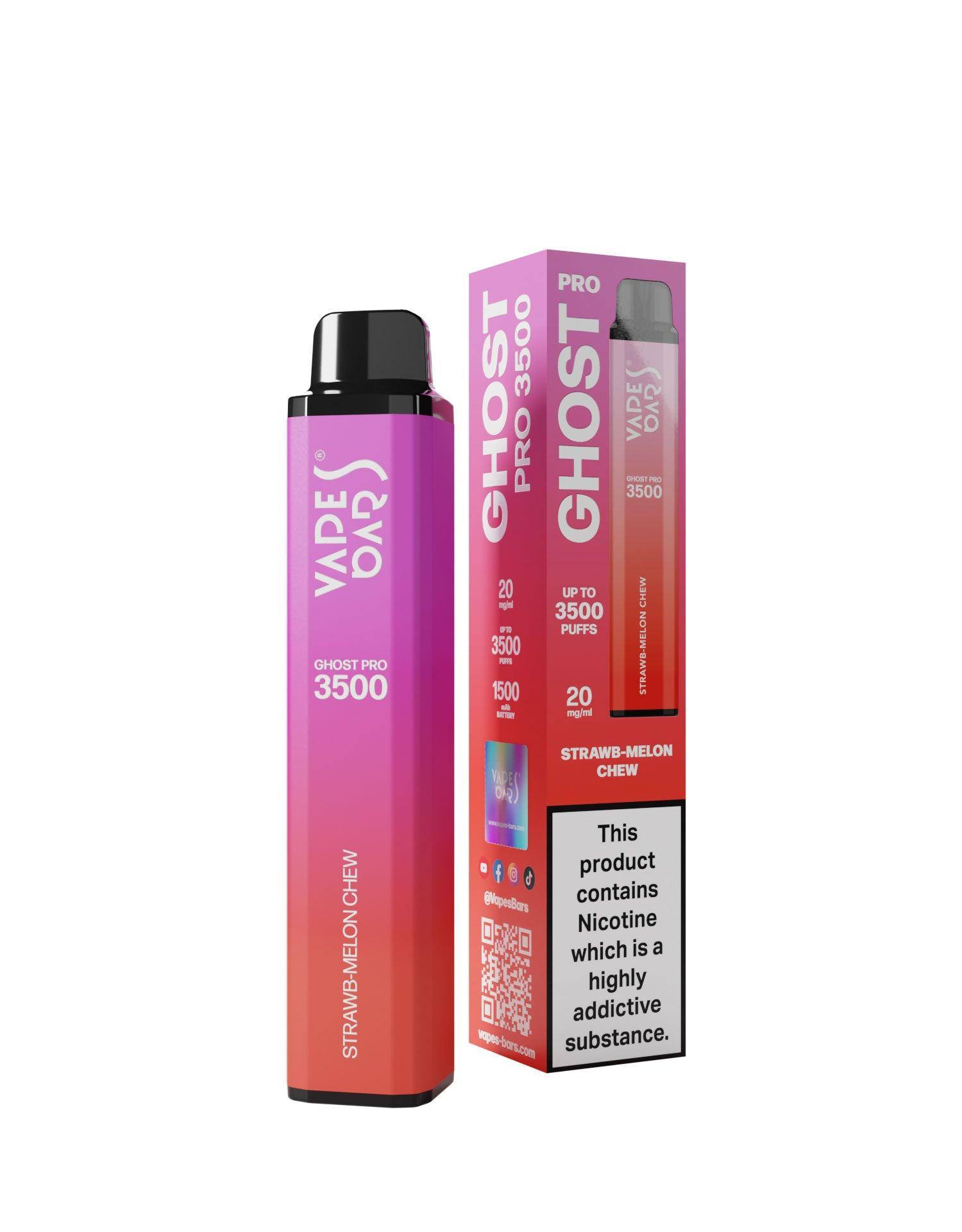 Ghost Pro 3500 Strawb Melon Chew 20MG - Click & Vape