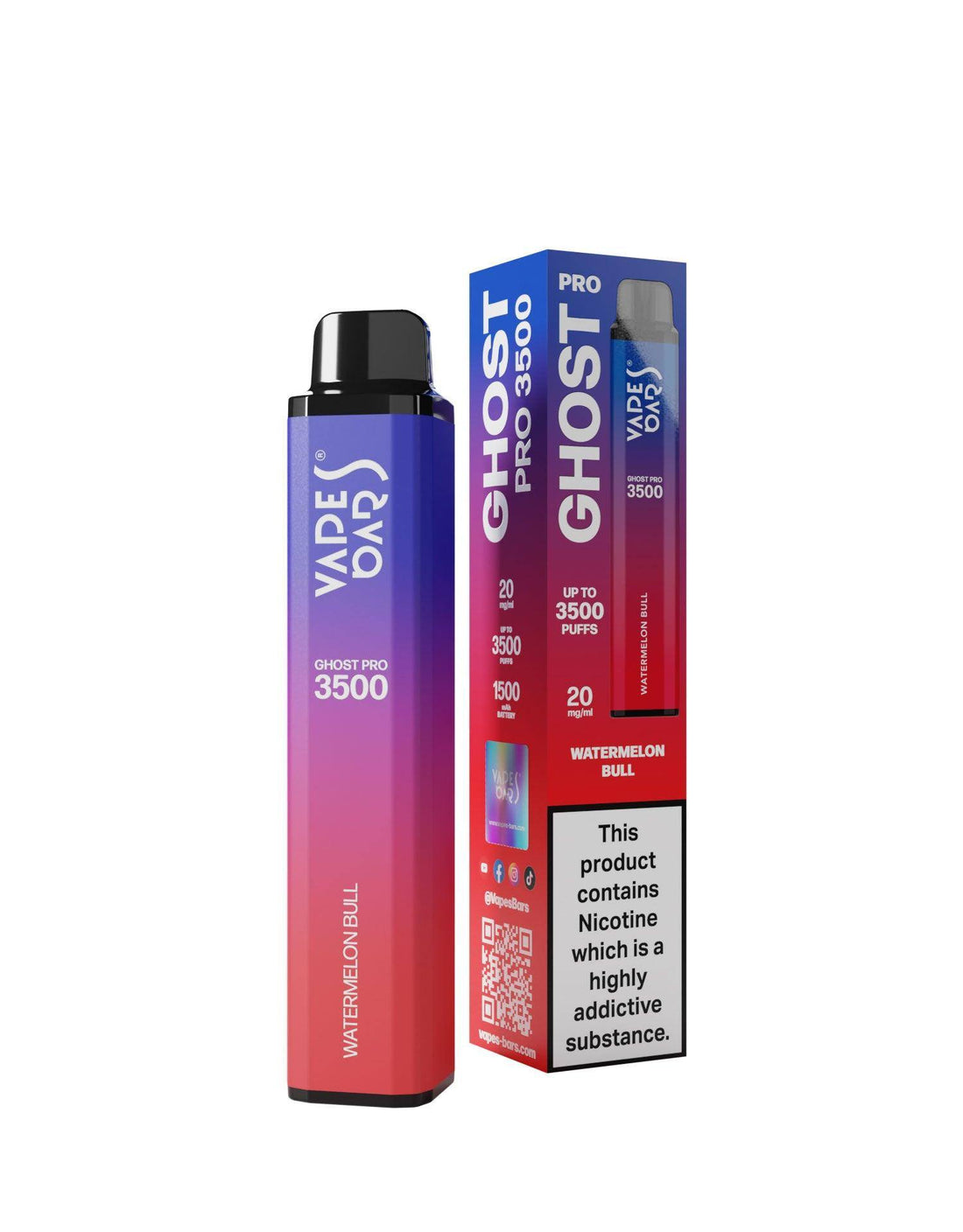 Ghost Pro 3500 Watermelon Bull 20MG - Click & Vape