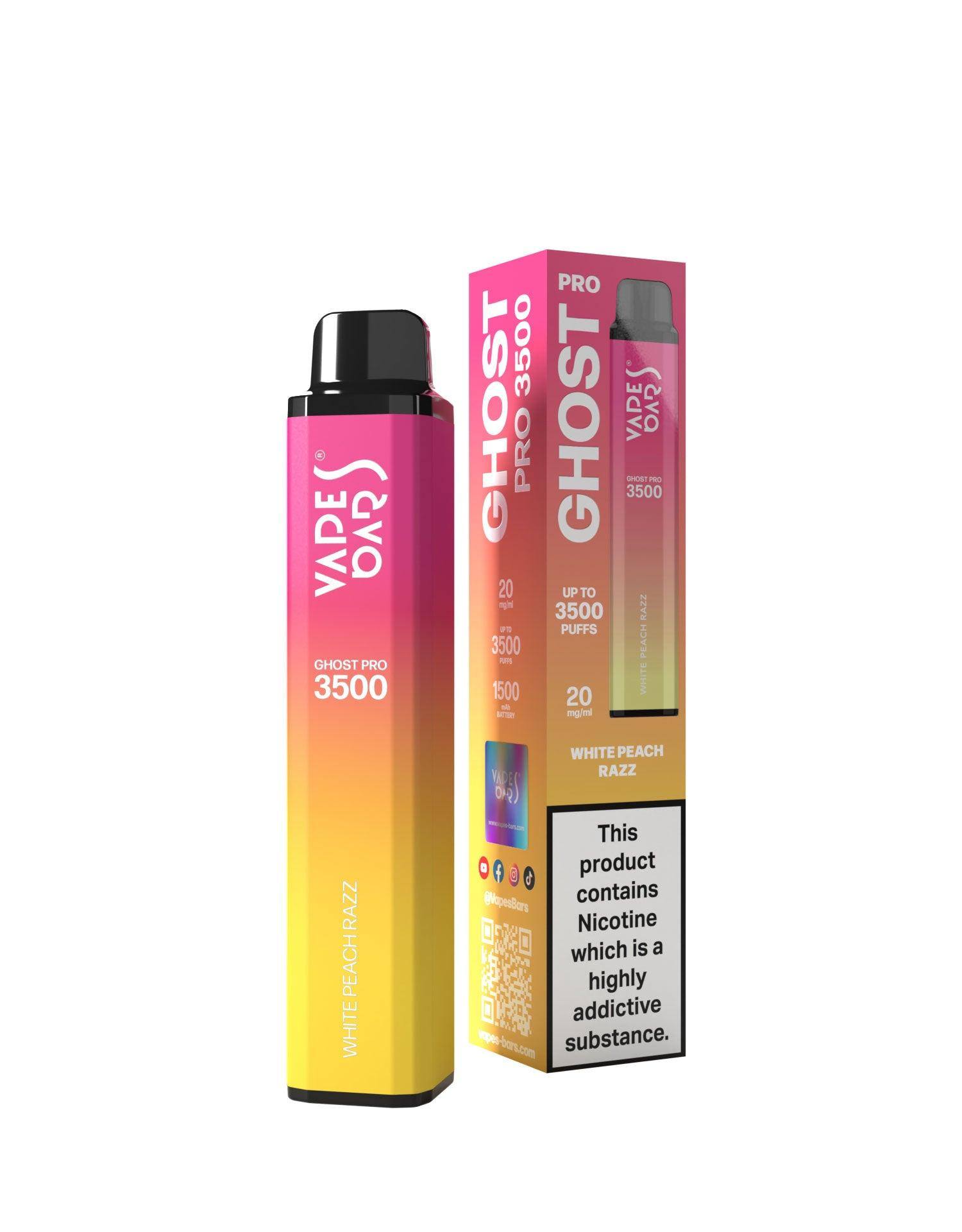 Ghost Pro 3500 White Peach Razz 20MG - Click & Vape